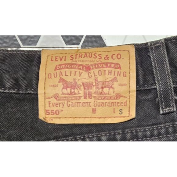 VINTAGE 2000 LEVIS 550 WOMENS JEANS SZ 14 R (32×28) RELAXED FIT TAPERED BLACK - Picture 9 of 16